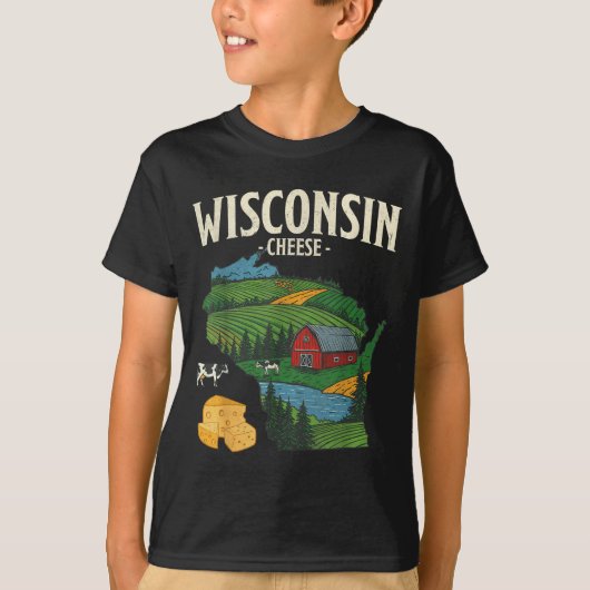 Wisconsin Cheese State Pride Farm Dairy Lover Gift T-Shirt (Vorderseite)