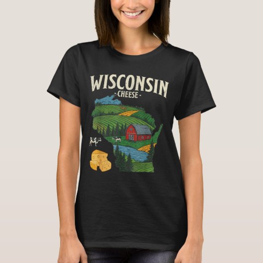 Wisconsin Cheese State Pride Farm Dairy Lover Gift T-Shirt (Vorderseite)