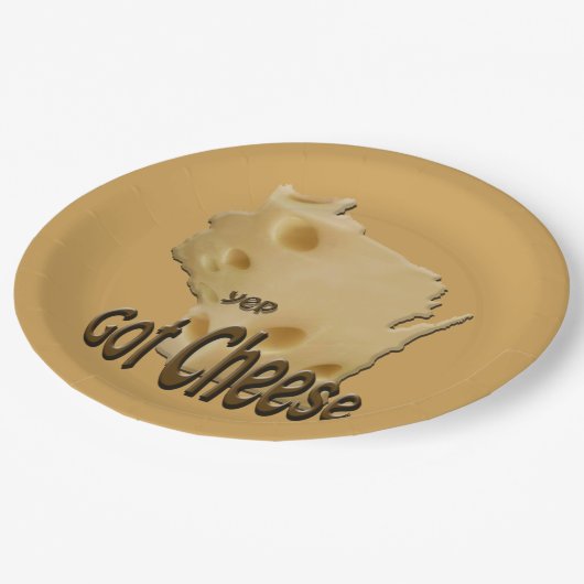 Wisconsin Cheesehead Got Käse Pappteller (Schrägansicht)