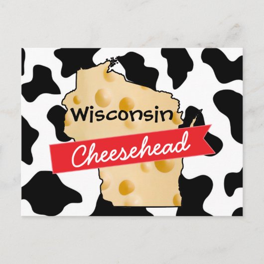 Wisconsin Cheesehead Kuh Muster Postcard Postkarte (Vorderseite)