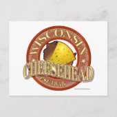 Wisconsin Cheesehead Siegel Postkarte (Vorderseite)