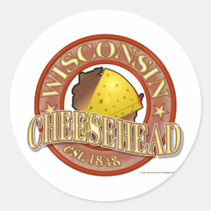 Wisconsin Cheesehead Siegel Runder Aufkleber