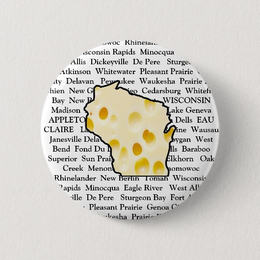 Wisconsin Cities Käseknopf Button (Vorderseite)