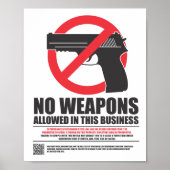 Wisconsin Concealed Carry Sign - Business Poster (Vorne)
