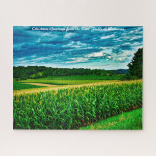 Wisconsin Corn Fields.Christmas Grüße Puzzle