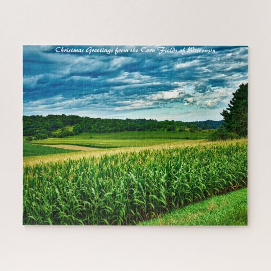 Wisconsin Corn Fields.Christmas Grüße Puzzle (Horizontal)