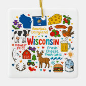 Wisconsin Custom Family Trip Christmas Keramikornament (Vorderseite)