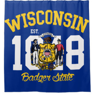 Wisconsin-Dachs-Staats-Flagge Duschvorhang