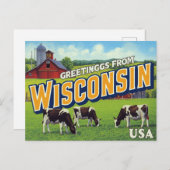 Wisconsin Dairy Farm Cows Greetings Postkarte (Vorne/Hinten)