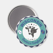 Wisconsin Dairyland Abzeichen Magnet (Vorderseite/Rückseite)