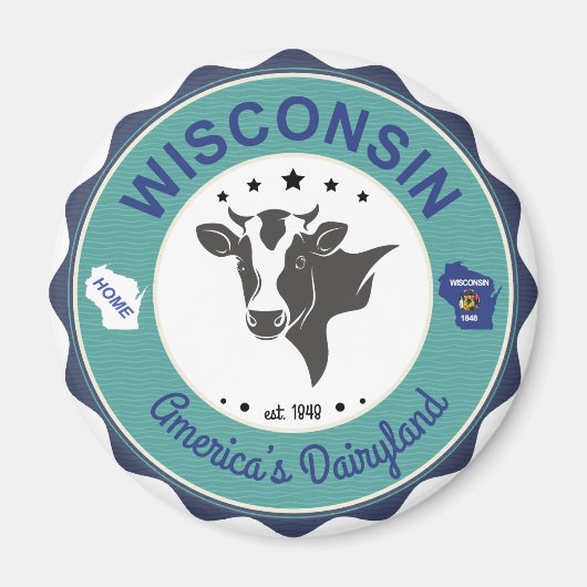 Wisconsin Dairyland Abzeichen Magnet (Vorne)