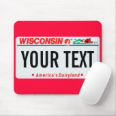 Wisconsin dairyland Kfz-Kennzeichen-Mausunterlage Mousepad (Mit Mouse)