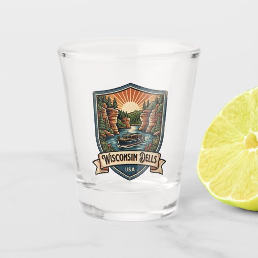 Wisconsin Dells USA Schnapsglas (Vorderseite)