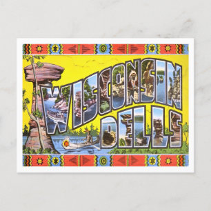 Wisconsin Dells Vintage-Ansichtskarte mit großen B Postkarte