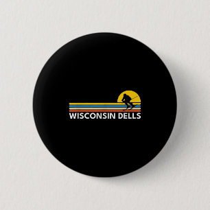 Wisconsin Dells Vintage Retro Andenken Skifahren Button