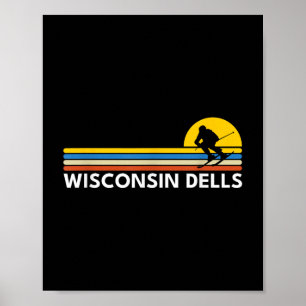 Wisconsin Dells Vintage Retro Andenken Skifahren T Poster
