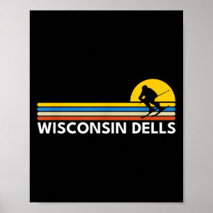 Wisconsin Dells Vintage Retro Souvenirs Skifahren  Poster