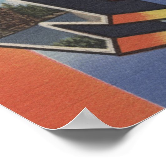 Wisconsin Dells, Wisconsin - Große Buchstabenszene Poster (Ecke)