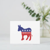 Wisconsin Democrat Donkey Postkarte (Stehend Vorderseite)