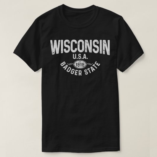 Wisconsin der Badger Staat EST 1818 Geschenkpullov T-Shirt (Design vorne)