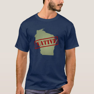 Wisconsin-Eingeborener mit Wisconsin-Karte T-Shirt