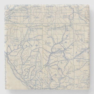 Wisconsin-Fahrrad-Straßenkarte 6 Steinuntersetzer