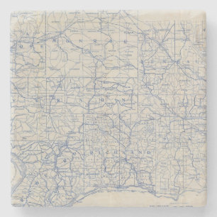 Wisconsin-Fahrrad-Straßenkarte Steinuntersetzer