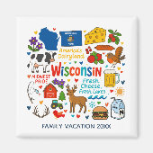 Wisconsin Family Trip Keepsake Personalized Magnet (Vorne)