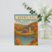 Wisconsin Farmkarte Postkarte (Stehend Vorderseite)
