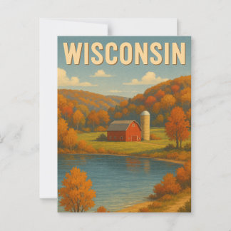 Wisconsin Farmkarte Postkarte