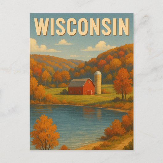 Wisconsin Farmkarte Postkarte (Vorderseite)