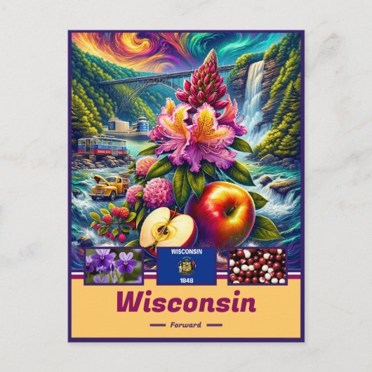 Wisconsin Faszinierender Charme: Sehenswürdigkeit Postkarte (Vorderseite)