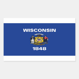 Wisconsin-Flag-Aufkleber Rechteckiger Aufkleber