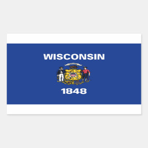 Wisconsin-Flag-Aufkleber Rechteckiger Aufkleber