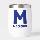 Wisconsin Flag & Blume Blue Violet Individuelle Na (Rückseite)