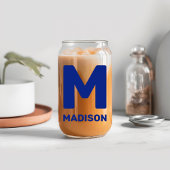 Wisconsin Flag & Blume Blue Violet Individuelle Na Dosenglas