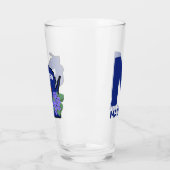 Wisconsin Flag & Blume Blue Violet Individuelle Na Glas (Links)