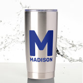 Wisconsin Flag & Blume Blue Violet Individuelle Na Thermobecher