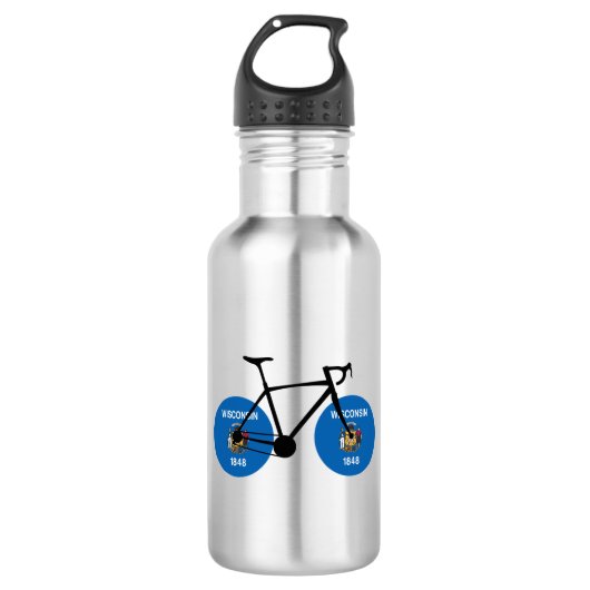 Wisconsin Flag Cycling Edelstahlflasche (Vorderseite)