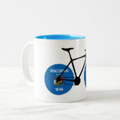 Wisconsin Flag Cycling Zweifarbige Tasse (Vorderseite Links)