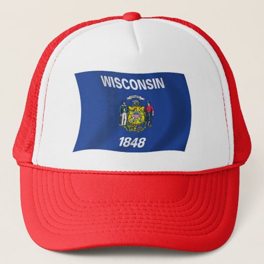 Wisconsin-Flag-Hut Truckerkappe (Vorderseite)