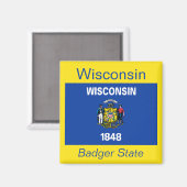 Wisconsin Flag Magnet (Vorderseite/Rückseite)