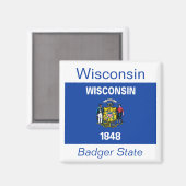 Wisconsin Flag Magnet (Vorderseite/Rückseite)