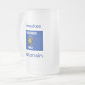Wisconsin Flag Map City Tasse (Vorderseite Links)