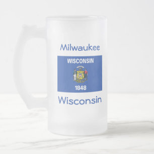 Wisconsin Flag Map City Tasse