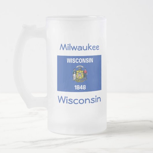 Wisconsin Flag Map City Tasse (Links)