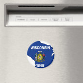 Wisconsin Flag Map Magnet (In Situ (Geschirrspüler))