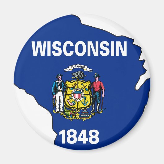 Wisconsin Flag Map Magnet (Vorne)