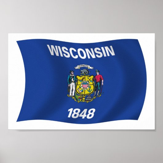 Wisconsin Flag Poster Print (Vorne)