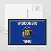 Wisconsin-Flag Postkarte (Vorne/Hinten)